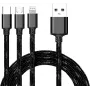 CYOO cavo USB 3-in-1 per ricarica e dati – Micro USB, USB-C, Lightning – nero