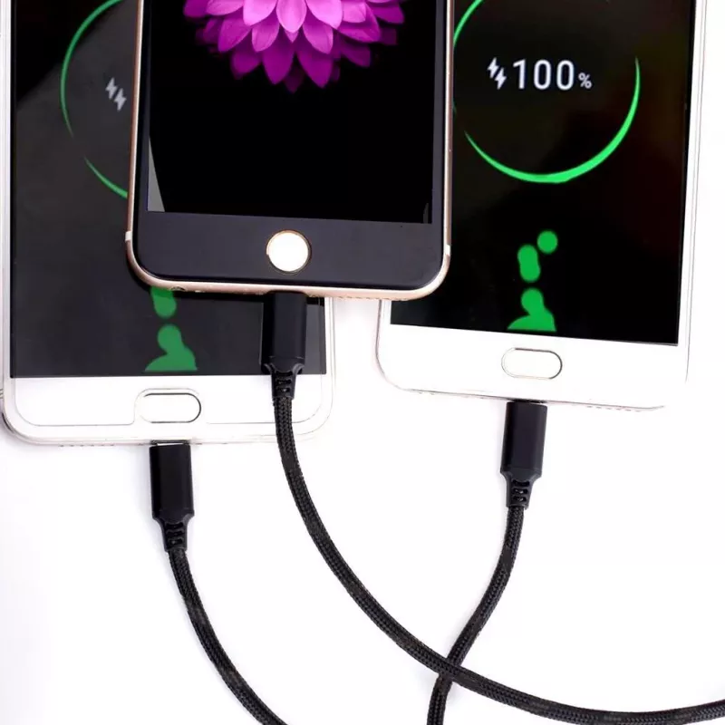 CYOO cavo USB 3-in-1 per ricarica e dati – Micro USB, USB-C, Lightning – nero