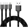 CYOO cavo USB 3-in-1 per ricarica e dati – Micro USB, USB-C, Lightning – nero