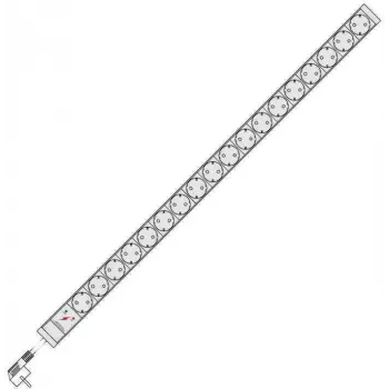 Liebernetz PDU rack Schuko 18 vie con protezione da sovratensione e interruttore automatico, 1U, grigio chiaro 90LNSDL18VSPLSG