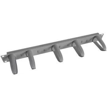 IT-BUDGET pannello di gestione cavi 19 pollici 1U con 5 passacavi in plastica orientabili, grigio chiaro 90ITBKFP1HEG