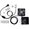 IT-BUDGET Kit ventole per armadio IT con termostato, 160 m³/h, 230 V, pre-cablato, 1 ventola 90ITBTKD180603KTHS128