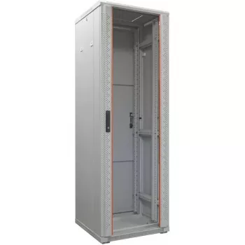 IT-BUDGET Armadio di rete 19 inch SRK - 42U - 600x600 mm - Porta in vetro/acciaio - Flatpack - Grigio chiaro 90ITB19SRK4266GGN