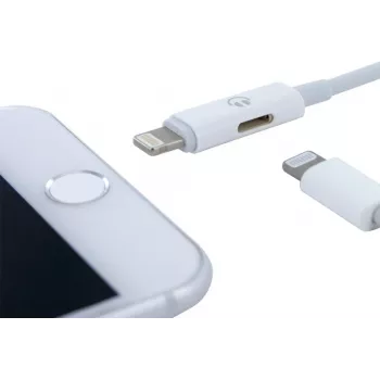 CYOO Cavo adattatore 2-in-1 Lightning per ricarica e audio - Bianco