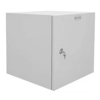 IT-BUDGET Armadio rack a parete 19 pollici Easy, porta in acciaio, 15U, 600x600 mm, grigio chiaro 90RR19CWV1566MG