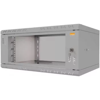 IT-BUDGET armadio a parete 19 pollici TAUNUS 4U profondità 350 mm porta in vetro grigio chiaro 90ITB19435GG