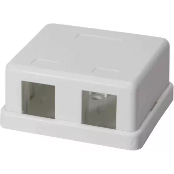 IT-BUDGET presa dati da parete per 2 moduli keystone RJ45 - bianco 90ITBAKPG2P