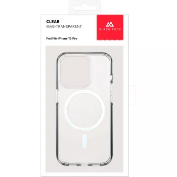 Black Rock Cover Mag Clear custodia per Apple iPhone 15 Pro, trasparente (00221270)