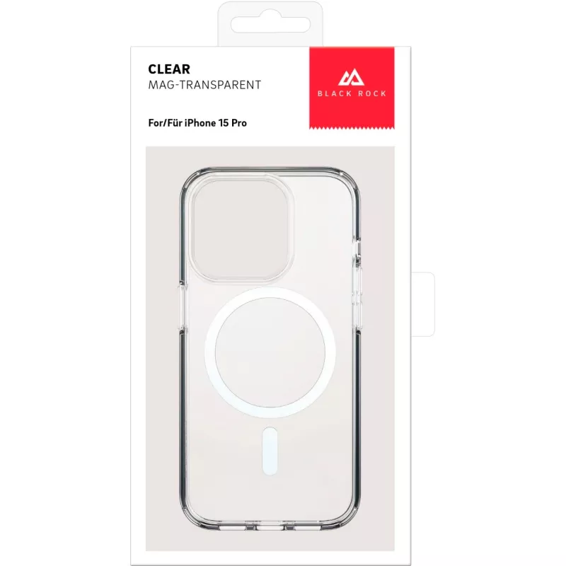 Black Rock Cover Mag Clear custodia per Apple iPhone 15 Pro, trasparente (00221270)