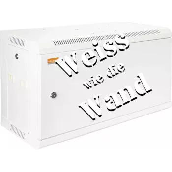 IT-BUDGET Armadio di rete a parete da 19 pollici SWA - 6U - 600x300 mm - Porta in acciaio - Pareti laterali rimovibili - Kit accessori - Bianco puro (90ITB19WS663MW)