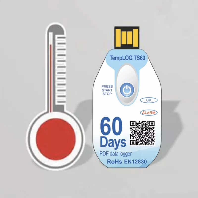 TFA Dostmann TempLOG Data logger di temperatura monouso da -30 a +60 °C, USB, IP67, 16.000 valori misurati 31.1062.02