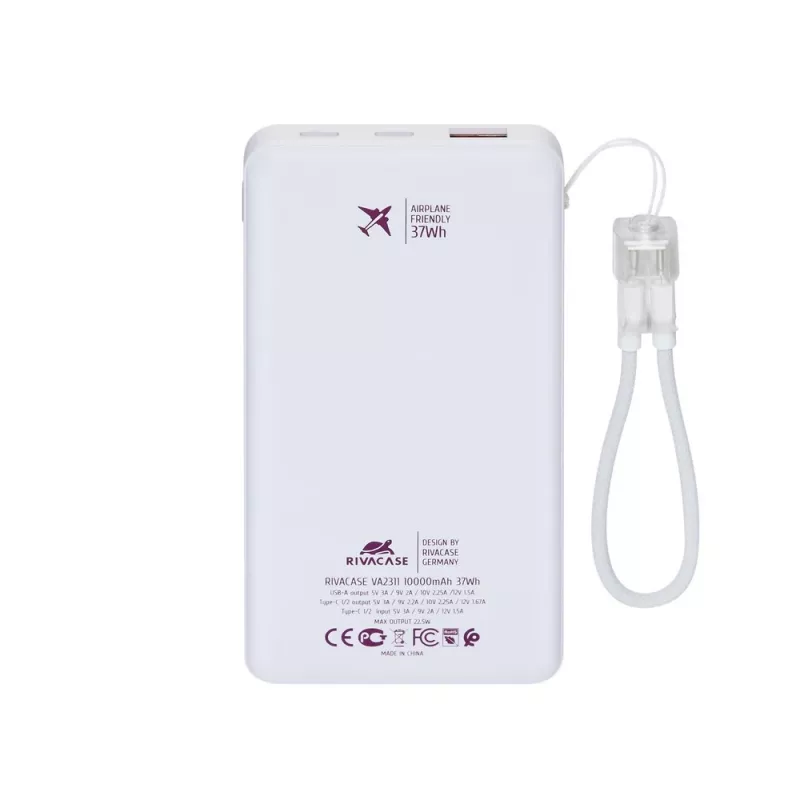 Rivacase VA2311 power bank 10000 mAh 22,5 W bianco