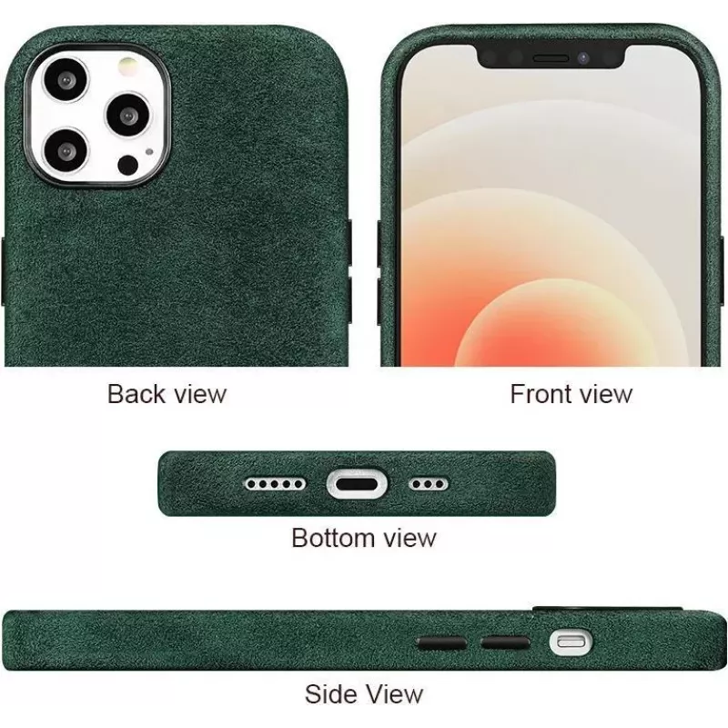 CYOO Custodia rigida in Alcantara per Apple iPhone 11 Pro Max – nero – custodia protettiva (CY121184)