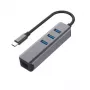 EXSYS EX-1133-N-3 hub USB 3.2 Gen 1 con 3x porte USB-A e Gigabit Ethernet (USB-C)