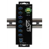 EXSYS hub industriale USB 3.2 Gen1 7 porte con kit per guida DIN e protezione ESD 15kV (EX-1187HMVS-2)