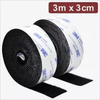 Quadrios 24CA321 nastro in velcro adesivo 3 m x 3 cm nero