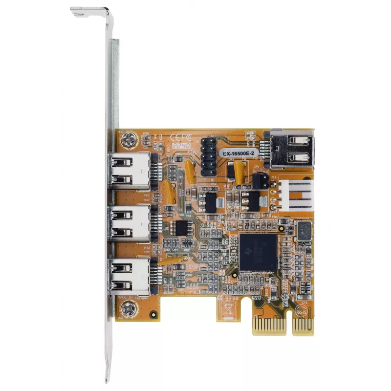 EXSYS EX-16500E-2 scheda FireWire 1394a PCIe, 3+1 porte, chipset TI