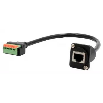 EXSYS EX-49161 adattatore da connettore femmina RJ45 tipo D a morsettiera 8 pin con pulsante, CAT.5e, 20 cm