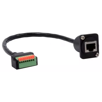 EXSYS EX-49161 adattatore da connettore femmina RJ45 tipo D a morsettiera 8 pin con pulsante, CAT.5e, 20 cm