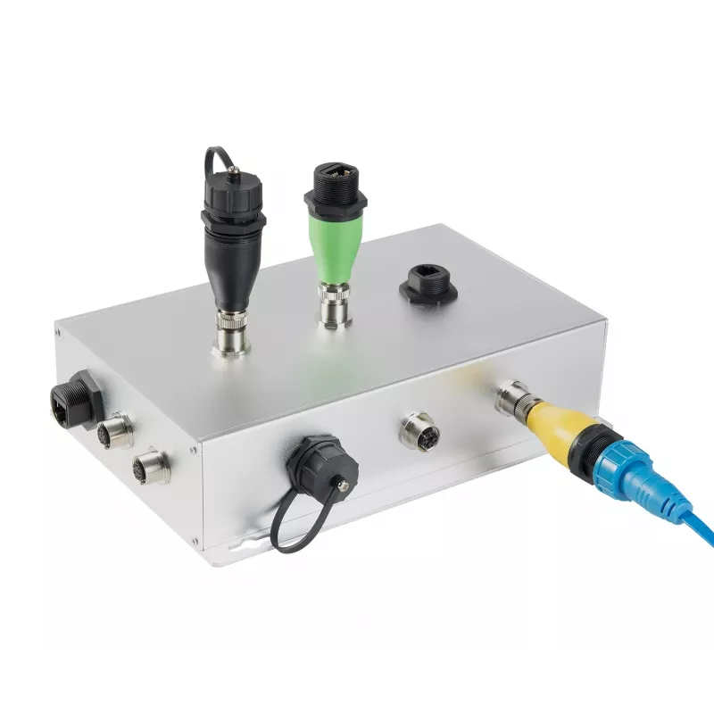 EXSYS EX-49524 adattatore industriale da connettore maschio M12 D-Code 4 pin a connettore femmina RJ45, IP67, Fast Ethernet