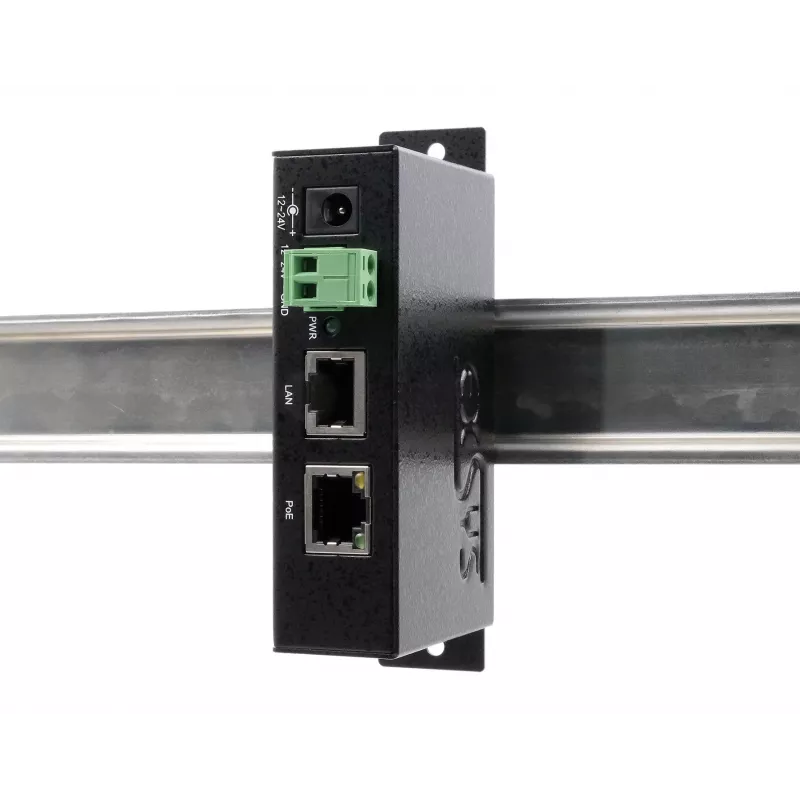 EXSYS EX-6007POE-WO Iniettore PoE+ Gigabit, case in metallo, ingresso 12-24V DC, senza alimentatore