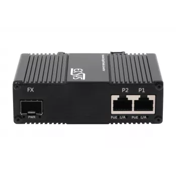 EXSYS EX-60344 Media Converter 2 porte PoE++ 90W, SFP, da -40°C a +80°C