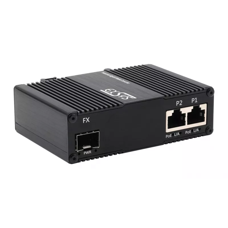 EXSYS EX-60344 Media Converter 2 porte PoE++ 90W, SFP, da -40°C a +80°C