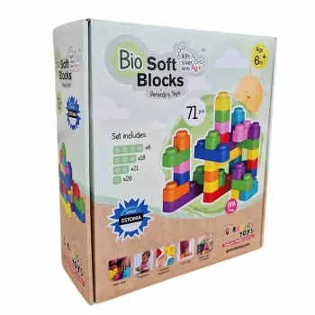 Gerardo's Toys Set di mattoncini morbidi, 71 pezzi, schiuma EVA, multicolore