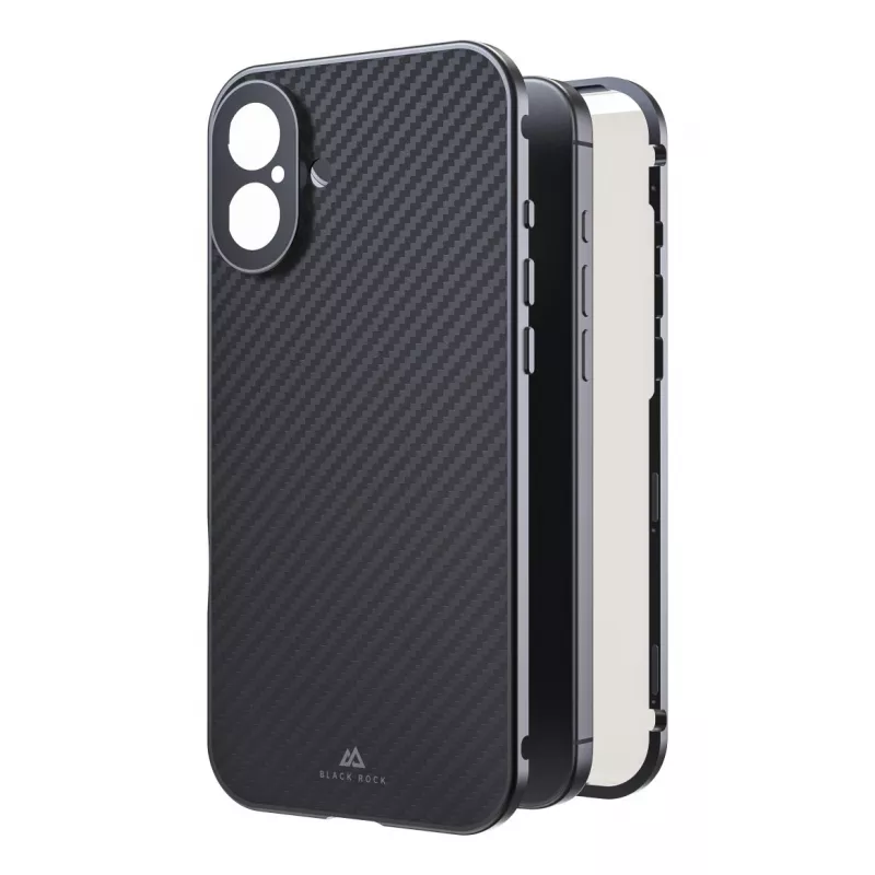 Black Rock Cover 360° vetro per Apple iPhone 16 Plus, vero carbonio (00228105)