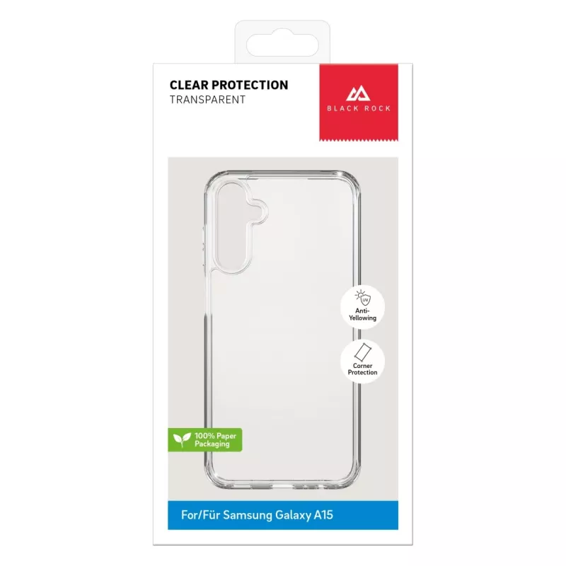 Black Rock Cover Custodia protettiva trasparente per Samsung Galaxy A15, trasparente (00226150)