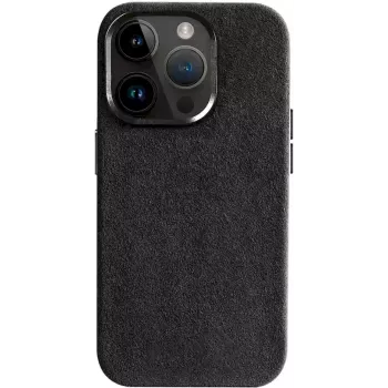 CYOO Custodia in Alcantara per Apple iPhone 15 Plus, nero CY123273