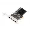 EXSYS EX-6083 scheda di rete PCIe x4 Gigabit Ethernet 4 porte Low-Profile