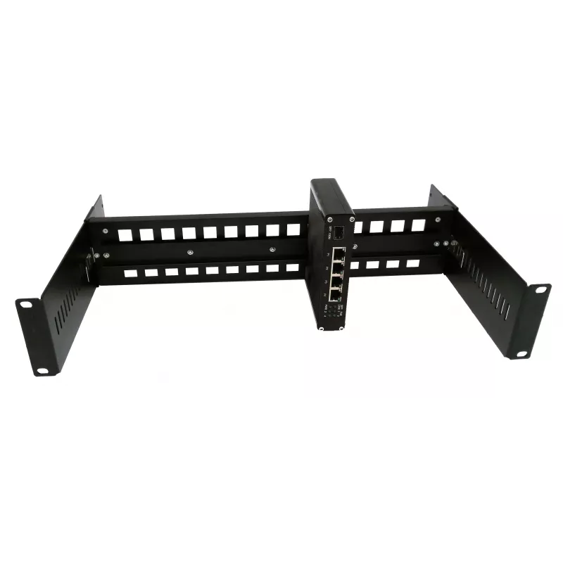 EXSYS kit rackmount per guida DIN, 2U, 19 pollici, guida DIN 35mm, nero EX-6090