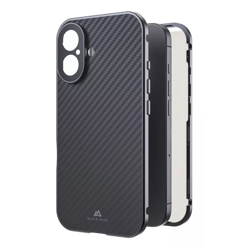 Black Rock Cover 360° vetro per Apple iPhone 16, carbonio (00228085)