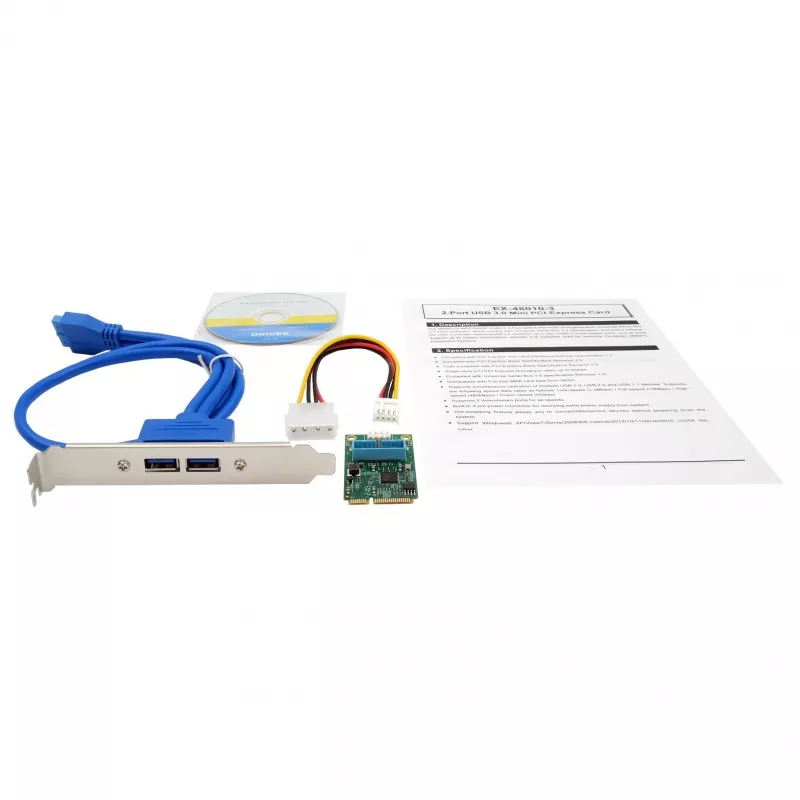 EXSYS EX-48010-3 scheda Mini PCIe USB 3.2 Gen 1 con 2 porte (NEC)
