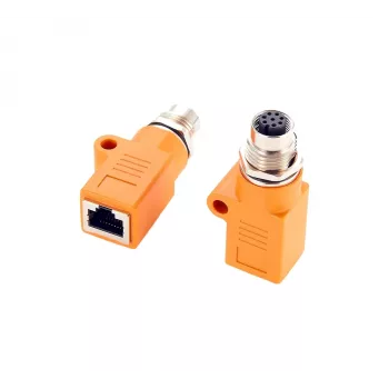 EXSYS EX-49501 adattatore industriale da connettore femmina M12 codifica A 8 poli a connettore femmina RJ45, Gigabit Ethernet, IP67