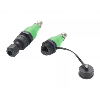 EXSYS EX-49544 adattatore Ethernet industriale da connettore maschio M12 codifica X 8 pin a connettore femmina RJ45 IP67, 10 Gbps