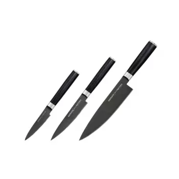SAMURA set di 3 coltelli da cucina, MO-V, Stonewash
