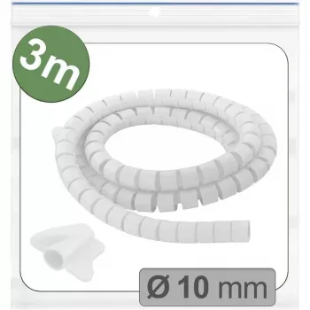 Quadrios 25CA743 guaina a treccia espandibile, PET, bianco, 3 m, fascio max 10 mm