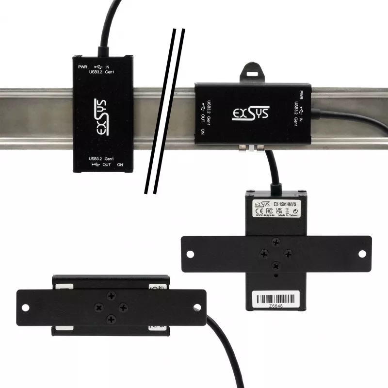EXSYS EX-1501HMVS-A Hub industriale USB 3.2 Gen 1 1 porta con protezione ESD 15KV