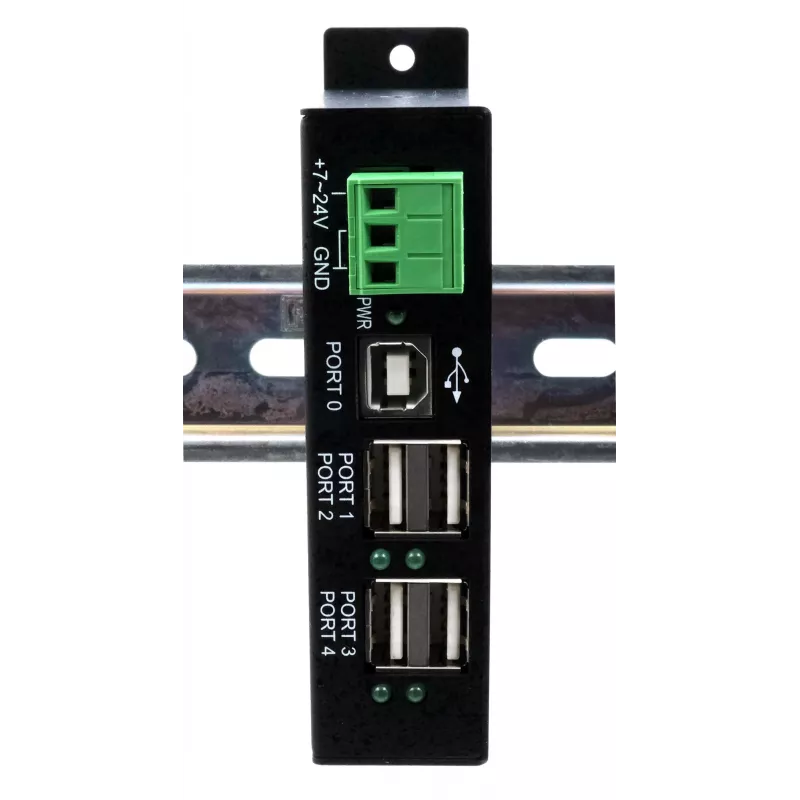 EXSYS EX-1594HMS Hub industriale USB 2.0 4 porte con kit per guida DIN