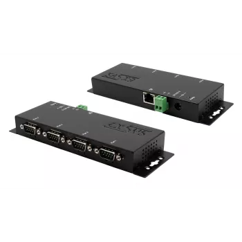 EXSYS EX-6164 Server seriale RS-232 4 porte, Ethernet a seriale, metallo, 10/100 Mbps, Virtual COM