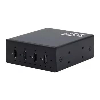 EXSYS EX-12274HMS Hub industriale in metallo USB 3.2 Gen 2x1 4 porte, 10Gbps, ESD 15KV, montaggio a parete/guida DIN