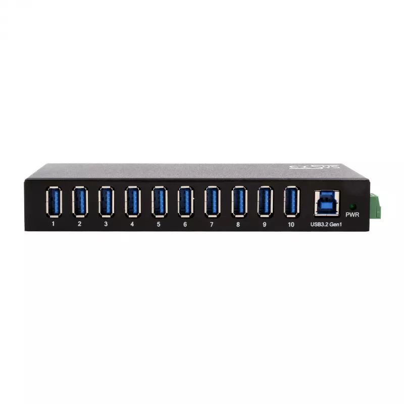 EXSYS EX-11290HMS Hub USB 3.2 Gen 1 10 porte con alimentatore 12V/5A