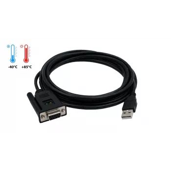 EXSYS EX-1311-2FT Adattatore USB 2.0 a seriale RS-232, connettore femmina DB9, chipset FTDI, temperatura industriale