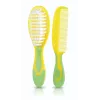 Kidsme Set spazzola e pettine per capelli bebè – setole morbide, senza BPA, ergonomico, bianco/grigio