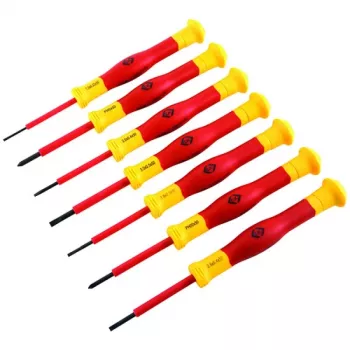 C.K Tools set di cacciaviti isolati VDE, 7 pezzi, a taglio e Phillips, T4897
