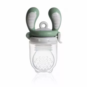 Kidsme Food Feeder Large grigio - nibbler per frutta e verdura per neonati, 6+ mesi, sacchetto in silicone, senza BPA
