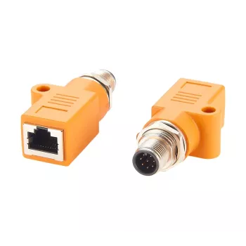 EXSYS M12 codifica A 8 poli connettore maschio a connettore femmina RJ45 adattatore schermato, IP67, Gigabit, PoE EX-49500
