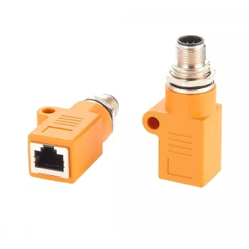 EXSYS M12 codifica A 8 poli connettore maschio a connettore femmina RJ45 adattatore schermato, IP67, Gigabit, PoE EX-49500